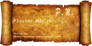 Piszter Márk névjegykártya